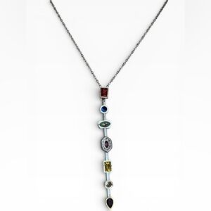 Fashion Jewelry Silver Multi-Gem Necklace